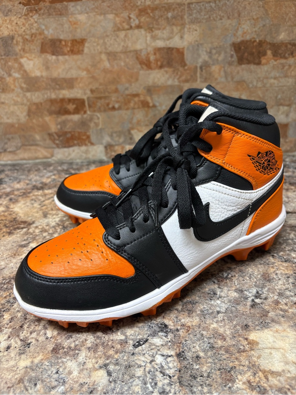 Nike Air Jordan 1 TD Shattered Backboard Football Cleats FJ6805-801 Size 8